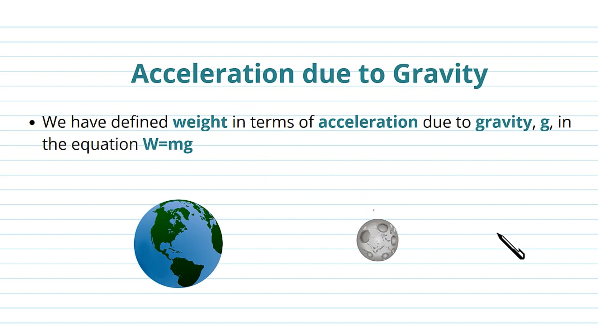Weight and Acceleration due to Gravity