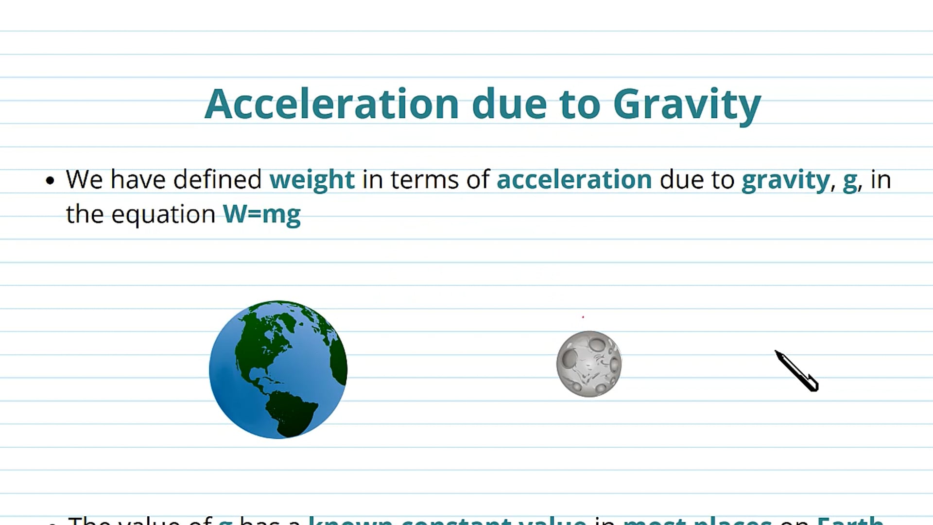 Weight and Acceleration due to Gravity